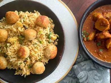 Recette de Pulao dans Cataract Cachail – Végétal Reese surmonté de Paneer Balas Recette Indienne Traditionnelle