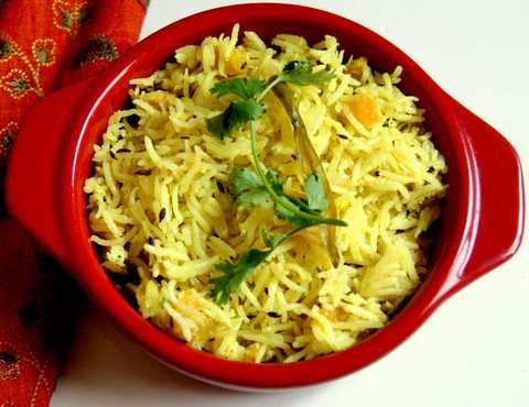 Recette de Pulao de citrouille jaune Recette Indienne Traditionnelle