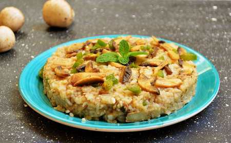 Recette de risotto de champignons crémeux Recette Indienne Traditionnelle