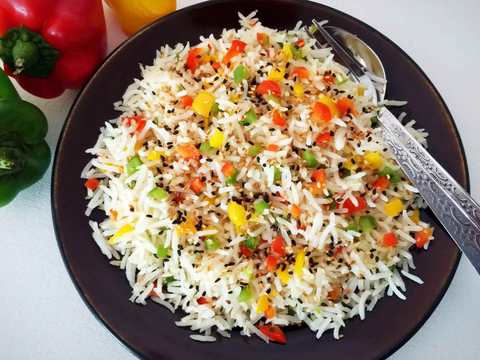 Recette de riz crunchy gingembre capsicum Recette Indienne Traditionnelle
