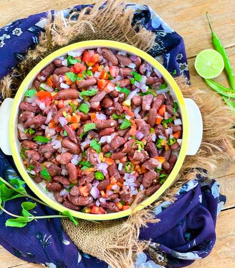 Recette de salade de chatpata rajma – Recette de salade de haricots de reins Recette Indienne Traditionnelle