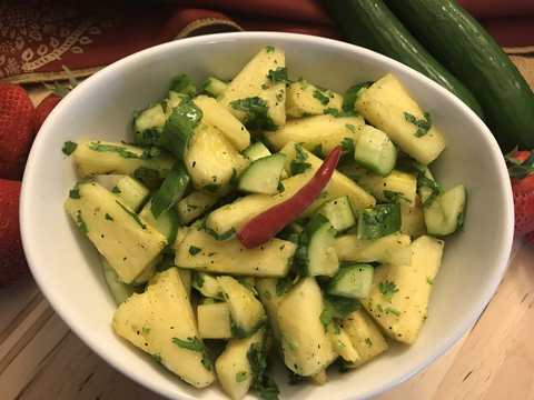Recette de salade de concombre d’ananas Recette Indienne Traditionnelle