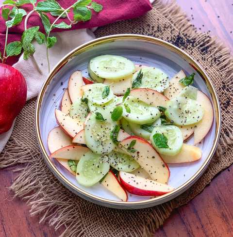 Recette de salade de cucumber Apple – Recette de salade de concombre Apple Recette Indienne Traditionnelle
