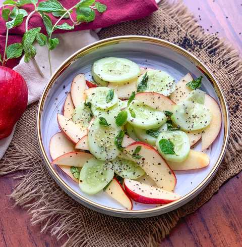 Recette de salade de cucumber Apple - Recette de salade de concombre Apple Recette Indienne Traditionnelle