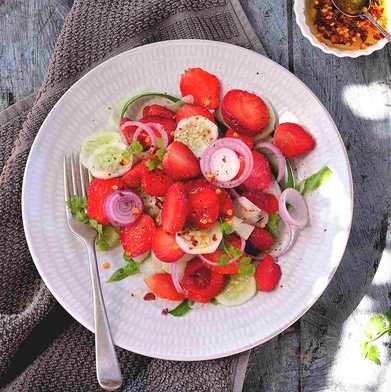 Recette de salade de fraise Recette Indienne Traditionnelle