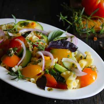 Recette de salade de pâtes végétarien frais de ferme Recette Indienne Traditionnelle