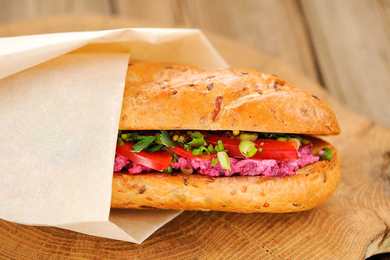 Recette de sandwich à métro en bonne santé maison avec betterave et germe Recette Indienne Traditionnelle