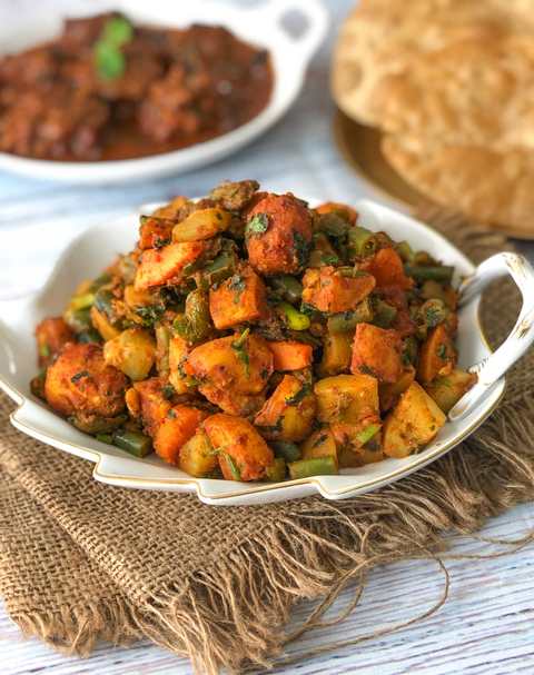 Recette Satsaagi – Sindhi Sept légumes Sabzi No oignon Pas d’ail Recette Indienne Traditionnelle