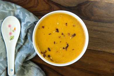 Recette de soupe au poivron rouge rôti et à la citrouille Recette Indienne Traditionnelle