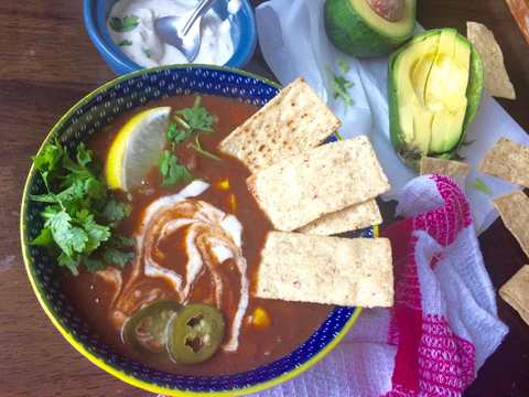 Recette de soupe de maïs en haricot noir mexicain Recette Indienne Traditionnelle