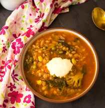 Recette de soupe de maïs et d’orge brocoli Recette Indienne Traditionnelle