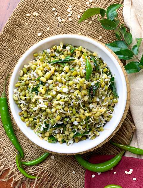 Recette de Sundal Dal Dal Green Moong - Recette Sundal Dal Dal Vert Moong Recette Indienne Traditionnelle