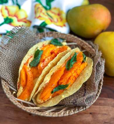 Recette de taco à la mangue Shikerd Taco – Yaourt de mangourt doux Taco Recette Indienne Traditionnelle