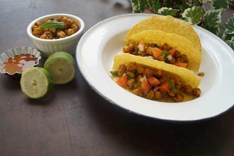 Recette de tacos pois chiches épicées avec torsion indienne Recette Indienne Traditionnelle