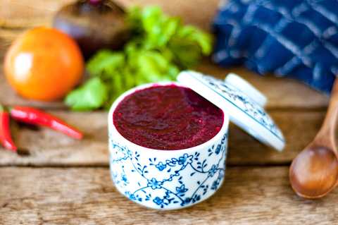 Recette Tangy Bettery Beetroot & Tomate Chutney Recette Indienne Traditionnelle