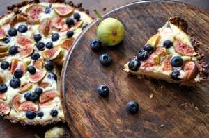 Recette tarte au yogourt au four avec la recette des figues et des myrtilles (avec option de recette sans oeuf) Recette Indienne Traditionnelle