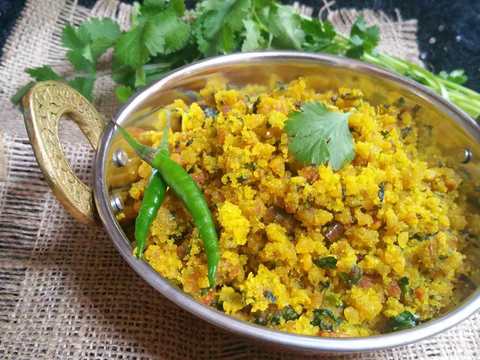 Recette de Telangana Style Barada Palya - Chaana Dal Sec Sabzi Recette Indienne Traditionnelle