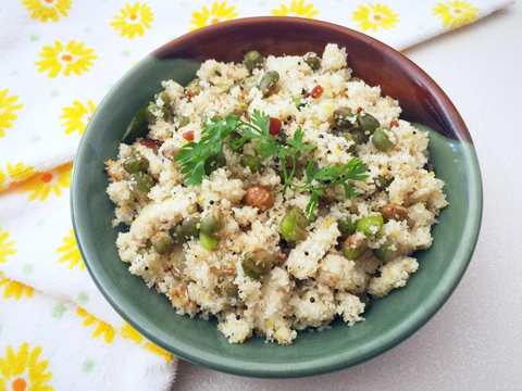 Recette Togarikalu Akki – Upma de riz de style Karnataka avec pois pigeon frais Recette Indienne Traditionnelle