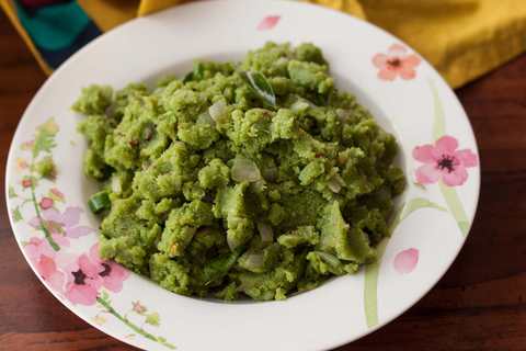 Recette Upma Kothamalli Rava - Pudding de la coriandre Semolina Recette Indienne Traditionnelle