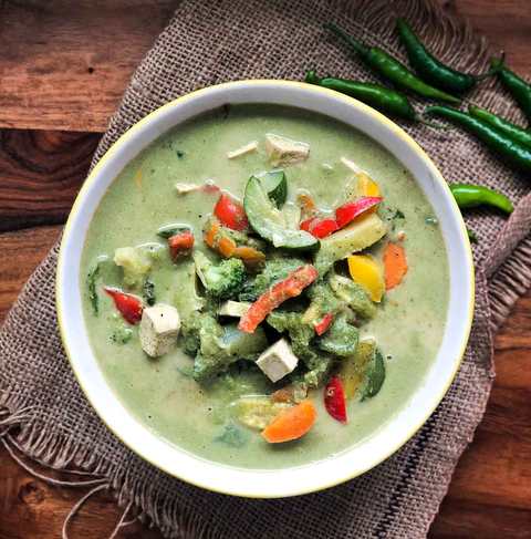 Recette végétarienne de curry vert thaïlandaise – recette végétarienne thaïe vert curry Recette Indienne Traditionnelle