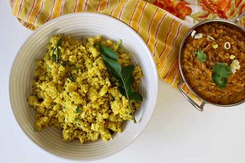Riz du chou-fleur et recette de curry lentille Recette Indienne Traditionnelle