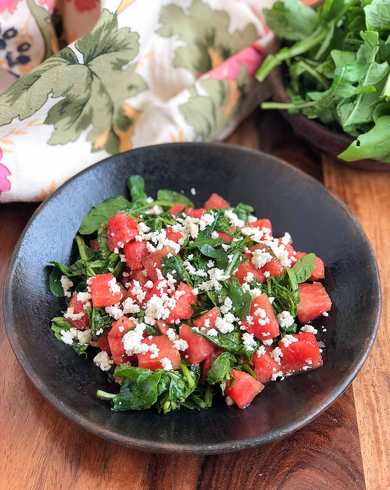 ROUGULA WATERMON et recette de salade Feta Recette Indienne Traditionnelle