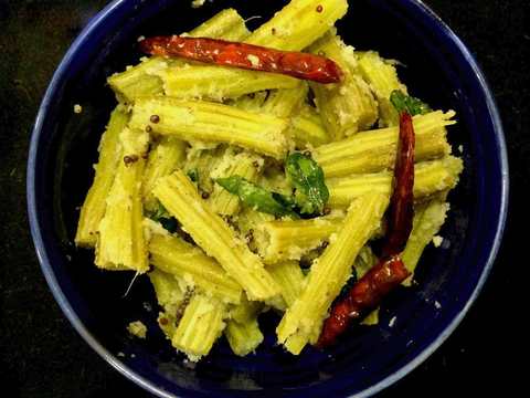 South Indian Style Murungakkai Recette portiyal - Drumstick Stirh Recette Indienne Traditionnelle