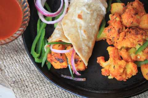 Tandoori Aloo Gobi Kathi Roll Recette – Spicy Aloo Gobi Frankie Recette Indienne Traditionnelle