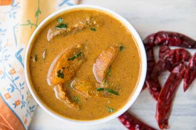 Thouthe la recette Kodel (Mangalore Southekayi Curry) Recette Indienne Traditionnelle