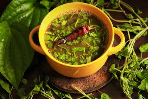 Tulsi et Betel quittent la recette Rasam - Tulsi et des feuilles de bétel Rasam Recipe Recette Indienne Traditionnelle