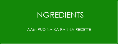 AAM PUDINA KA Panna Recette Ingrédients Recette Indienne Traditionnelle