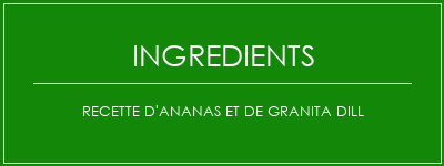 Recette d'ananas et de granita dill Ingrédients Recette Indienne Traditionnelle