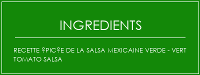 Recette épicée de la salsa mexicaine Verde - Vert Tomato Salsa Ingrédients Recette Indienne Traditionnelle