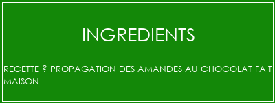 Recette à propagation des amandes au chocolat fait maison Ingrédients Recette Indienne Traditionnelle