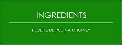 Recette de pudina chutney Ingrédients Recette Indienne Traditionnelle