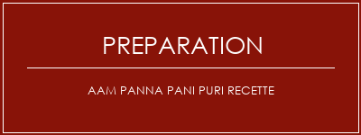 Réalisation de AAM Panna Pani Puri Recette Recette Indienne Traditionnelle