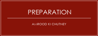 Réalisation de Amrood ki chutney Recette Indienne Traditionnelle