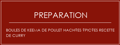 Réalisation de Boules de keema de poulet hachées épicées recette de curry Recette Indienne Traditionnelle