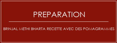 Réalisation de Brinjal Methi Bharta Recette avec des pomagrammes Recette Indienne Traditionnelle