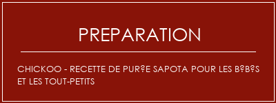 Réalisation de Chickoo - Recette de purée Sapota pour les bébés et les tout-petits Recette Indienne Traditionnelle