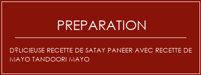 Réalisation de Délicieuse recette de Satay Paneer avec recette de mayo Tandoori Mayo Recette Indienne Traditionnelle