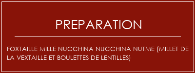 Réalisation de FOXTAILLE MILLE NUCCHINA NUCCHINA NUTME (millet de la vextaille et boulettes de lentilles) Recette Indienne Traditionnelle