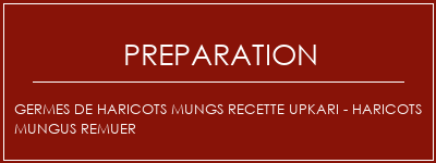 Réalisation de Germes de haricots mungs recette upkari - haricots mungus remuer Recette Indienne Traditionnelle