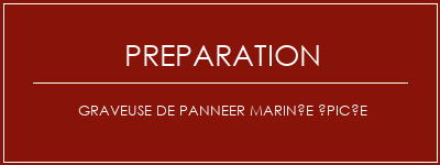 Réalisation de Graveuse de panneer marinée épicée Recette Indienne Traditionnelle