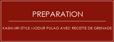 Réalisation de Kashmiri Style Modur Pulao avec recette de grenade Recette Indienne Traditionnelle