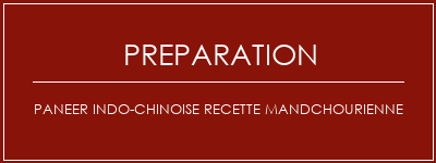 Réalisation de Paneer Indo-Chinoise Recette Mandchourienne Recette Indienne Traditionnelle