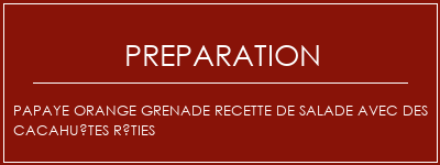 Réalisation de Papaye Orange Grenade Recette de salade avec des cacahuètes rôties Recette Indienne Traditionnelle