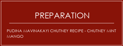 Réalisation de Pudina Mavinakayi Chutney Recipe - Chutney Mint Mango Recette Indienne Traditionnelle