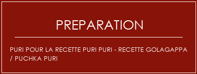 Réalisation de PURI pour la recette PURI PURI - Recette Golagappa / Puchka Puri Recette Indienne Traditionnelle