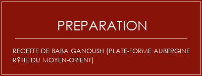 Réalisation de Recette de Baba Ganoush (plate-forme aubergine rôtie du Moyen-Orient) Recette Indienne Traditionnelle